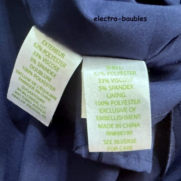 Lilly Pulitzer Largo Shift Dress True Navy Beaded Gold Cocktail Sz 12 - $268 - Picture 10 of 16